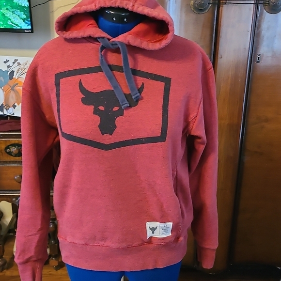 UnderArmour Dwayne Johnson Heavy Duty Hoodie  Pockets. Red /black.(#1570) - Picture 1 of 16